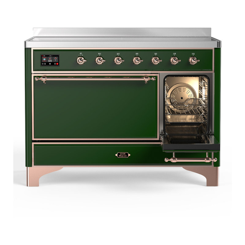 Majestic III Series 48 Inch Induction Range with 6 Induction Elements in Emerald Green (Copper Trim), Emerald Green, Copper