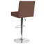 Blanco Adjustable Height Tufted Back Barstool w/Accent Nail Trim in Grey LeatherSoft-120818709