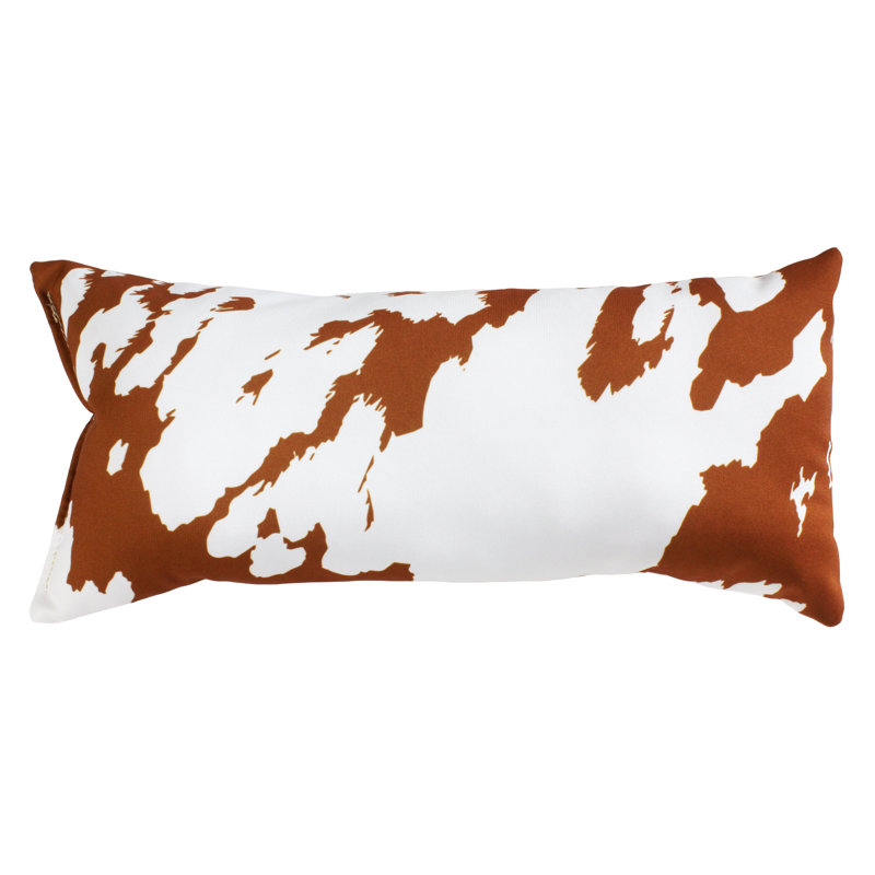 Animal Print Reversible Throw Pillow, Tan/White