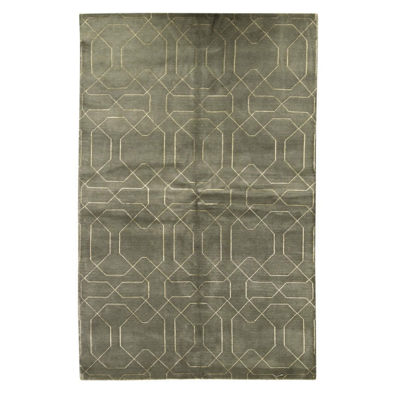 Tapis bleu clair noué à la main de haute qualité