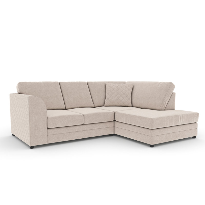 Chaudri 3 Seater Corner Sofa Chaise, Stone, Right Hand Facing