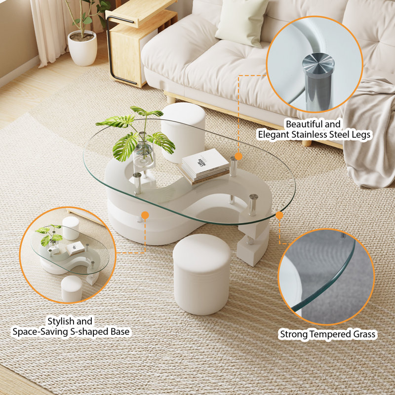 Shadarev Coffee Table, White