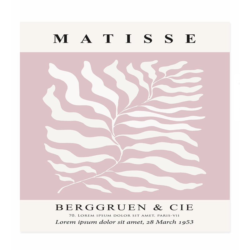 «Botanical Henri Matisse», reproduction d'art moderne sans cadre Mid-Century, H 20 po x l 20 po