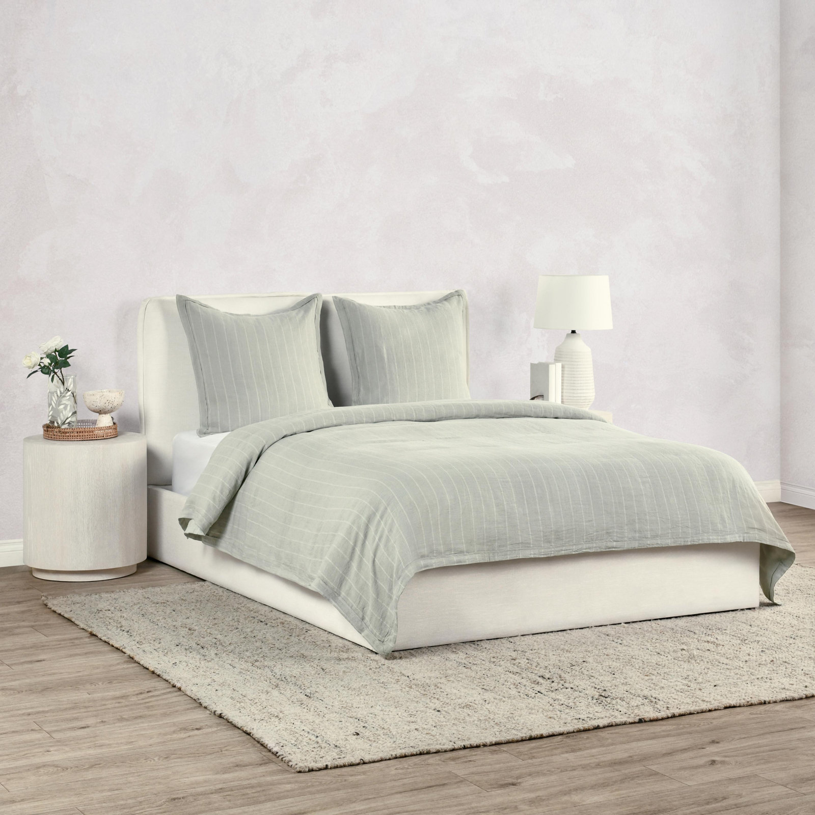 Keegan Linen Shams, Euro Sham, Sage Green