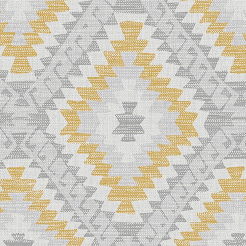 Aztec Geometric Wallpaper Double Roll, Ochre