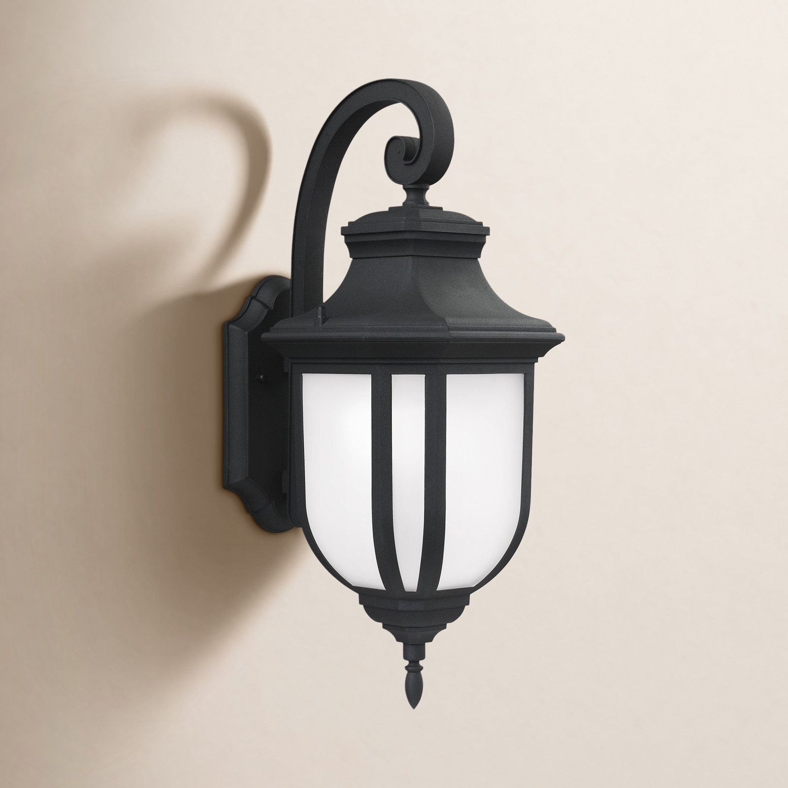 Carterton Single Light Outdoor LED Wall Light, 14.63" H x 6.38" W x 8.5" D, Black, Yes