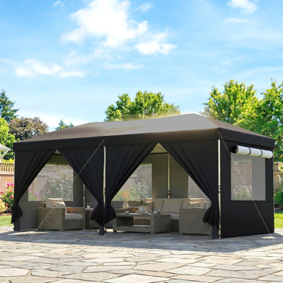 Outsunny 3 x 6 m Pop Up Gazebo, 6 Sidewalls UPF50+ Event Shelter