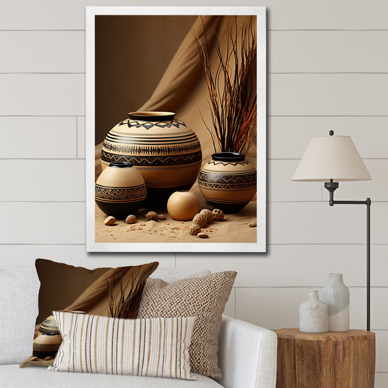 «Vierge Native Art Pottery Serenity II», reproduction sur toile, H 32 po x l 24 po x P 1 po, Cadre photo blanc