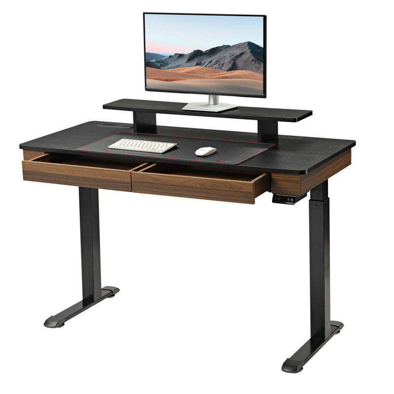 Bureau debout électrique à hauteur ajustable Stonington, Brun, H 48 po x l 55 po x P 24 po