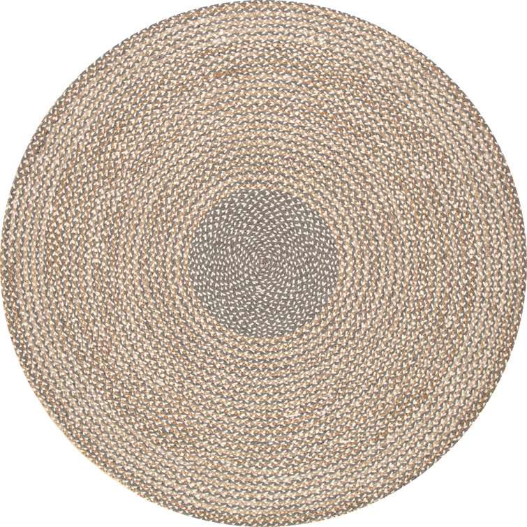 Pantanella Handmade Braided Jute/Wool Brown Rug