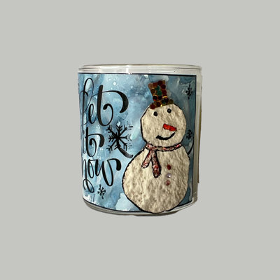 Bougie bonhomme de neige blanche