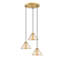 Luminaire suspendu conique à 3 lumières
