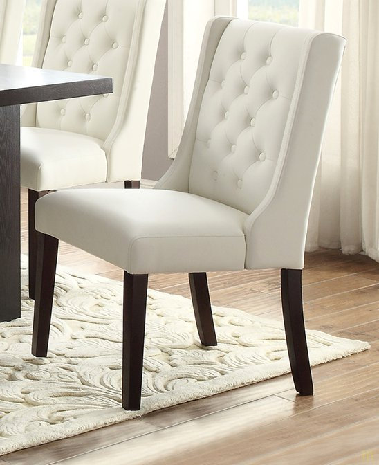 Modern Faux Leather Tufted Set Of 2 Chairs Dining Seat Chair
