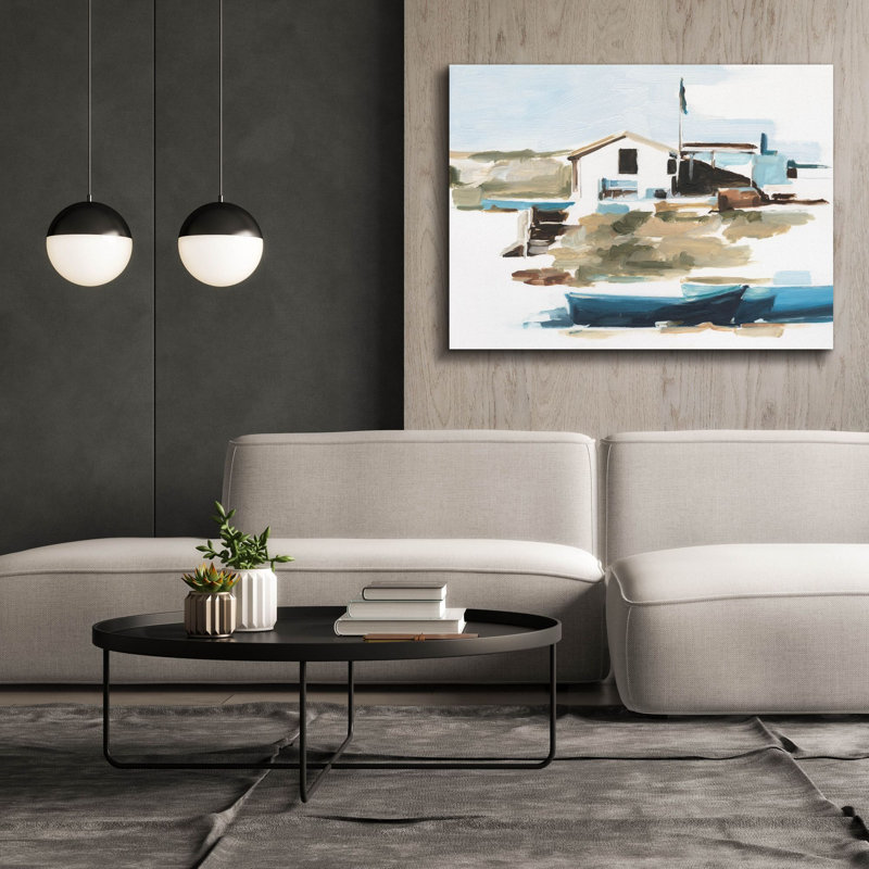 'Beach Outpost 1' by Ethan Harper Canvas Wall Art, 40" H x 54" W x 1.5" D