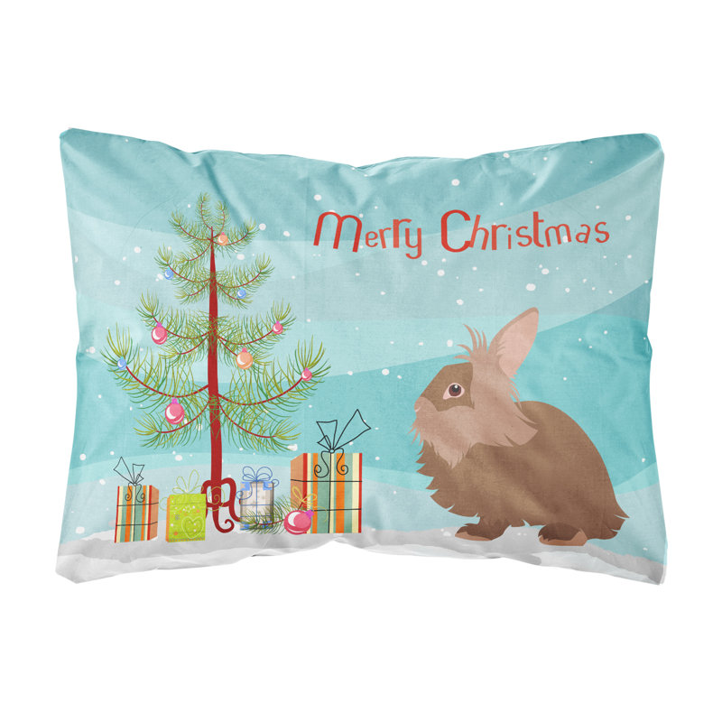  Coussin intérieur / extérieur Lionhead Rabbit Christmas