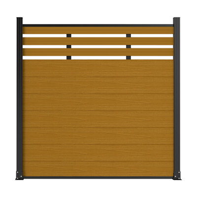 6ft H Semi-Closed Composite Privacy Fence Panels With Post, Grained Finish