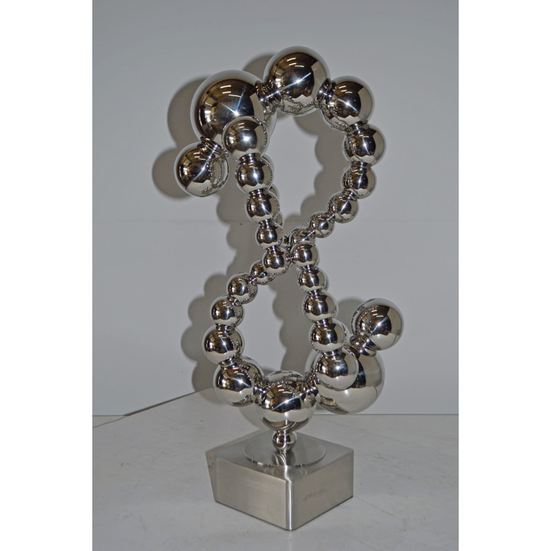Statue Altamont Modern Art en boules chromées - Taille: L 11 po x l 10 po x H 22 po.