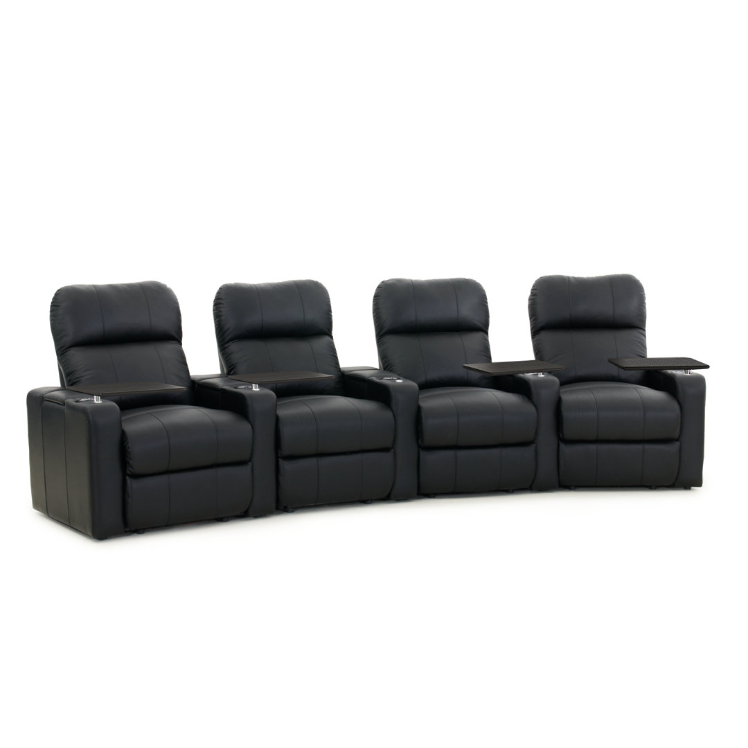139.5" Wide Recliner Home Theater Seating with Cup Holder Latitude Run® Upholstery 