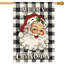 Merry Christmas, drapeau de maison de père Noël 28 po, double face, aquarelle blanche Buffalo