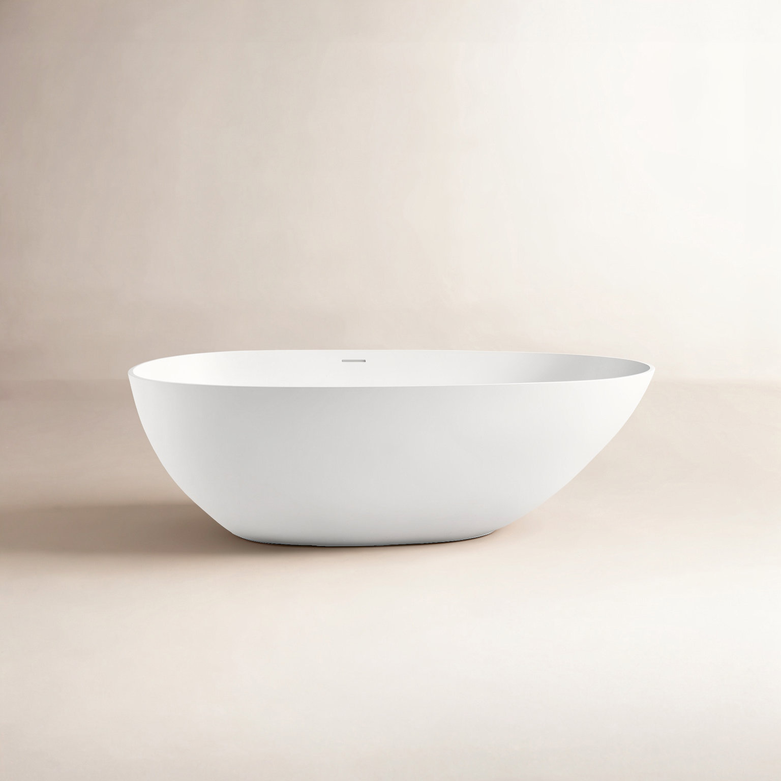 Forma 67" Solid Surface Soaking Bathtub, White