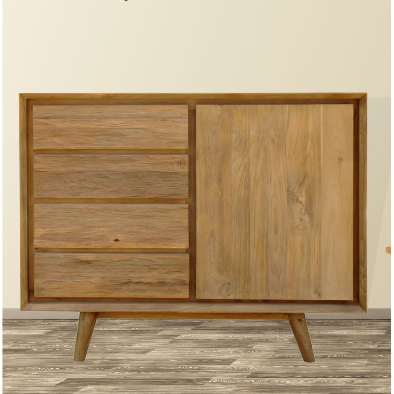 Retro Solid Wood Accent Cabinet