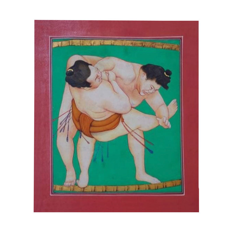 Sumo japonais | Couleur naturelle avec travail doré | Par Mukesh Vijay