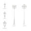 Lampadaire câblé à 4 lumières 93 po H Aleccdre (double)-1467734289