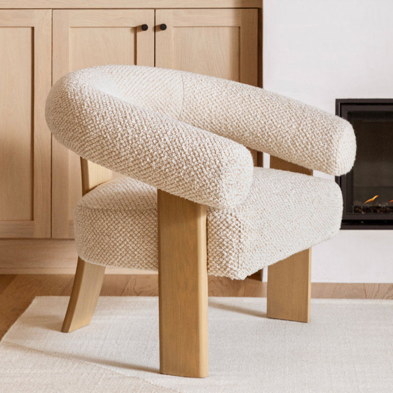 Frankie Polyester Occasional Chair, Cream, Cream