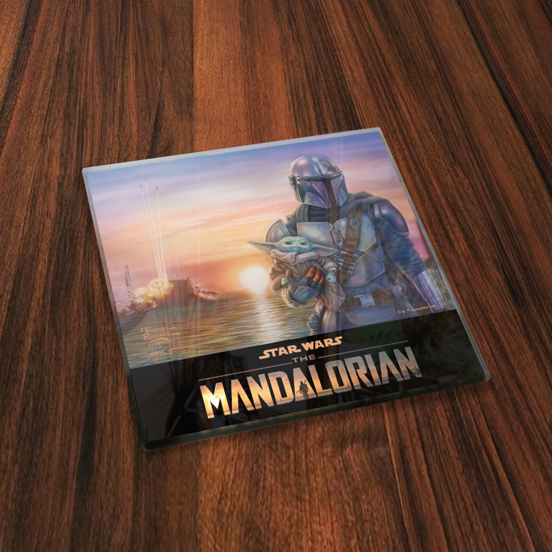 (Symboles) Ensemble de sous-verres en verre Starfire, Star Wars / La collection Mandalorian 3