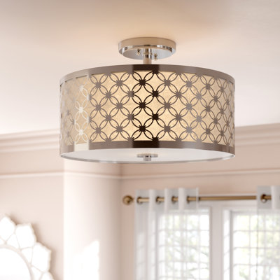 Plafonnier semi-encastré 3 lumières à tambour unique 15 po Snodland