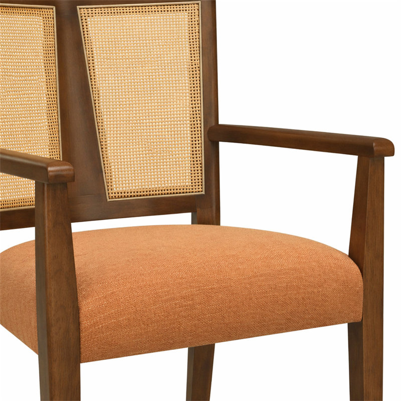 Chaise avec accoudoirs (ensemble de 2), Caramel, Walnut