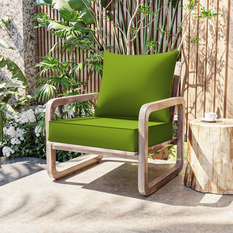 Wynee Outdoor Deep Seat Cushion Set Outdoor Patio Chair Cushions, 24" W x 24" D, 5", Grass Green