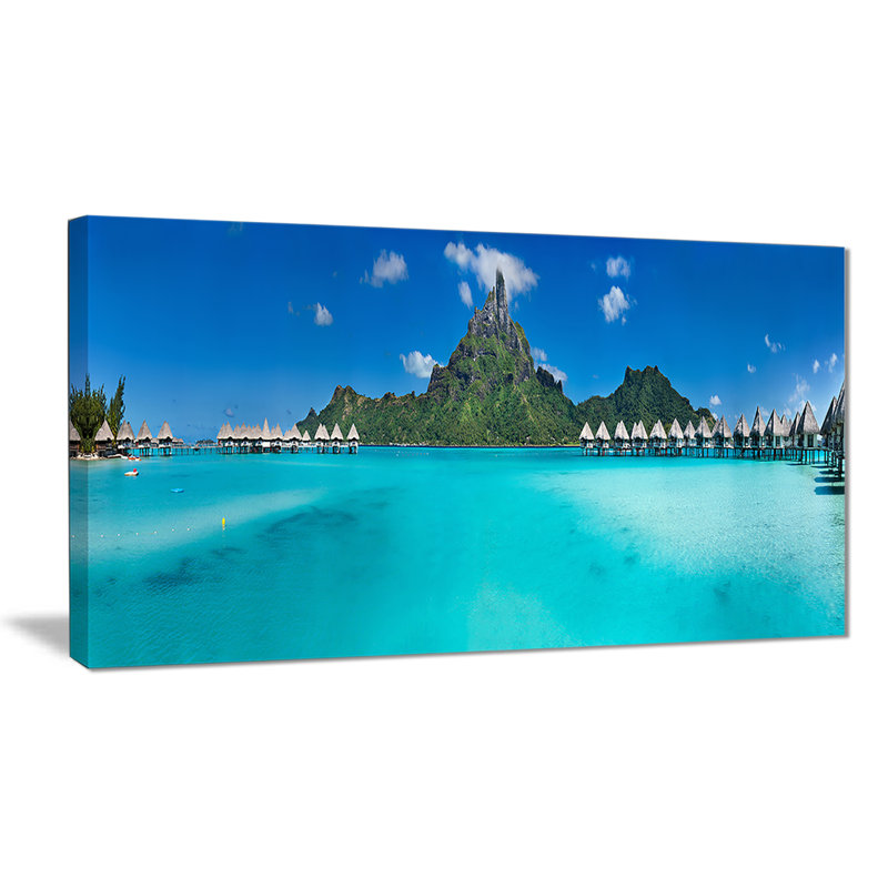 «Bora Bora Panorama Beach», reproduction de photo sur toile tendue, H 16 po x l 32 po x P 1 po