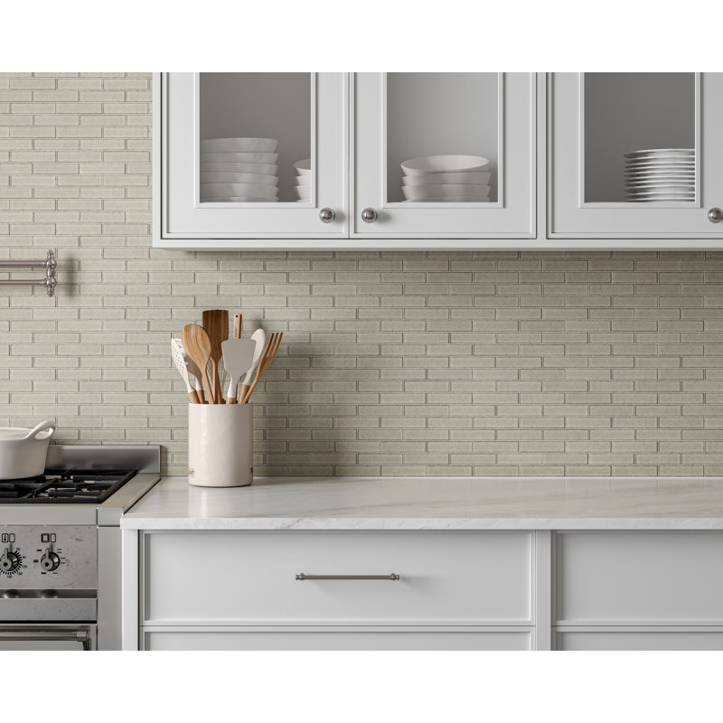 Seni 1" x 4" Porcelain Brick Joint Mosaic  Wall & Floor Tile, Gray