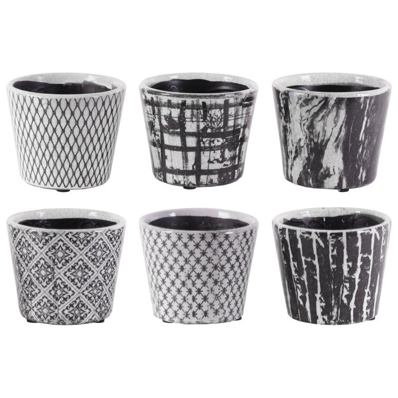 Ensemble de pots à fleurs en terre cuite 6 pièces Alexys