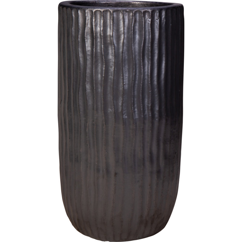 Vase bohème de 35,5 cm de hauteur - Gris anthracite