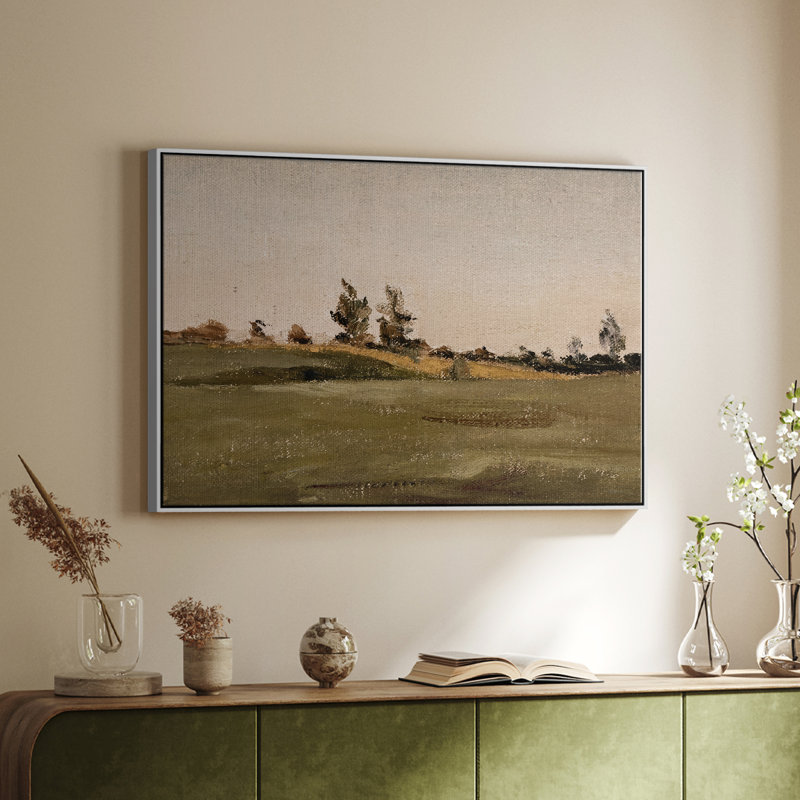 Paysage rétro - CML XXX, Toile encadrée flottée blanche, H 27 po x l 41 po x P 2 po