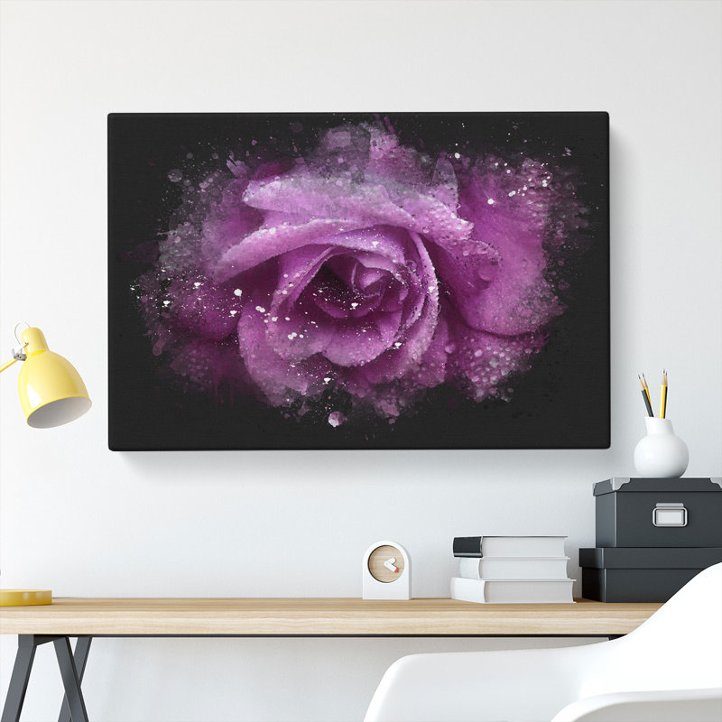 Purple Rose Flower Vol.1 - Wrapped Canvas, 40cm H x 60cm W x 3cm D