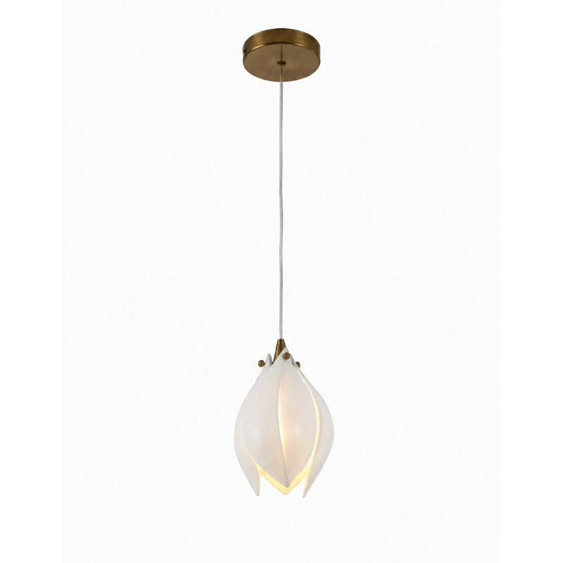 Transitional 1-Light Bronze Floral Pendant 