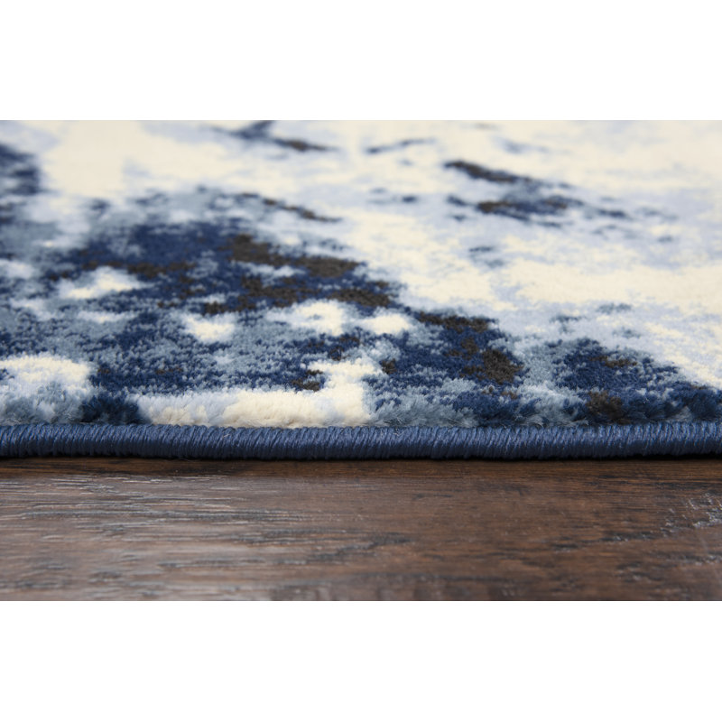 Tapis bleu/beige Everything Old Is New Again, Rectangle 5 pi 3 po x 7 pi 7 po