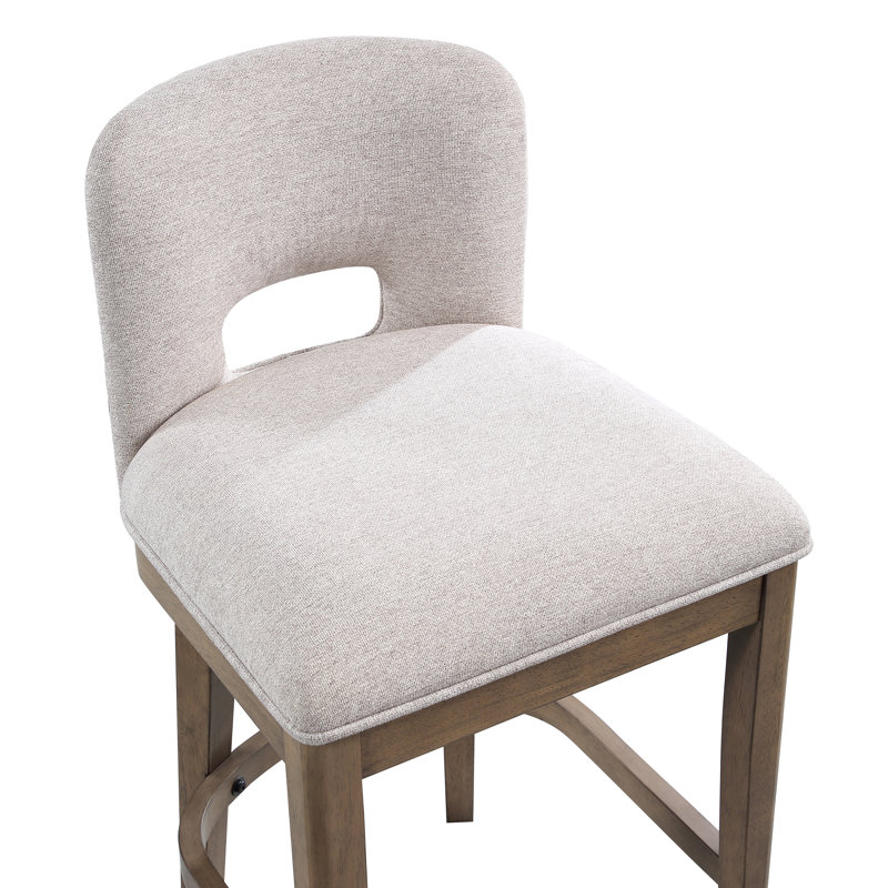 Upholstered Counter Stool with Solid Wood Frame, Counter Stool 26" Seat Height
