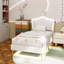Structure de lit tapissier avec lumières DEL, lit princesse rembourré moderne avec tête de lit couronne, blanc et rose-208561428-208561429