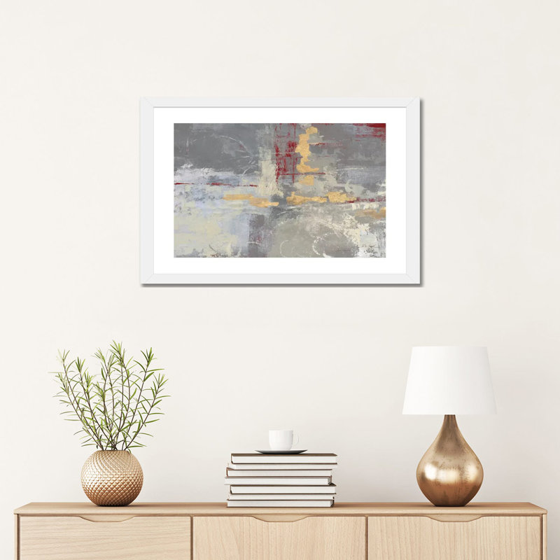 «Missing You Red Crop» par Silvia Vassileva - reproduction d'art, H 16 po x l 24 po x P 1 po, Papier encadré blanc, Blanc