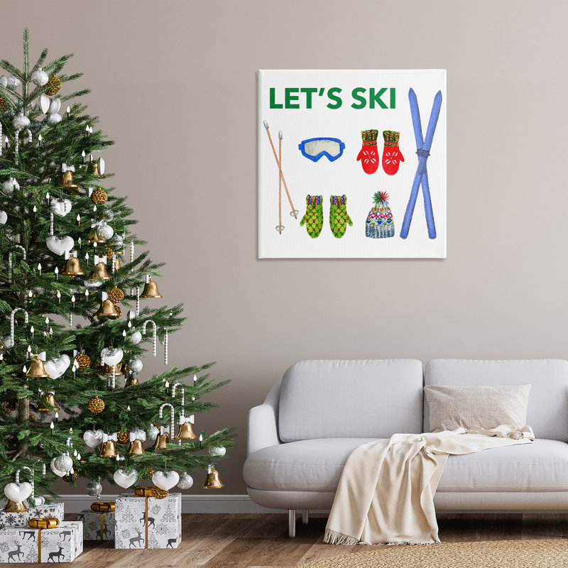 «Let's Ski on White» par Melissa Hyatt, H 36 po x l 36 po