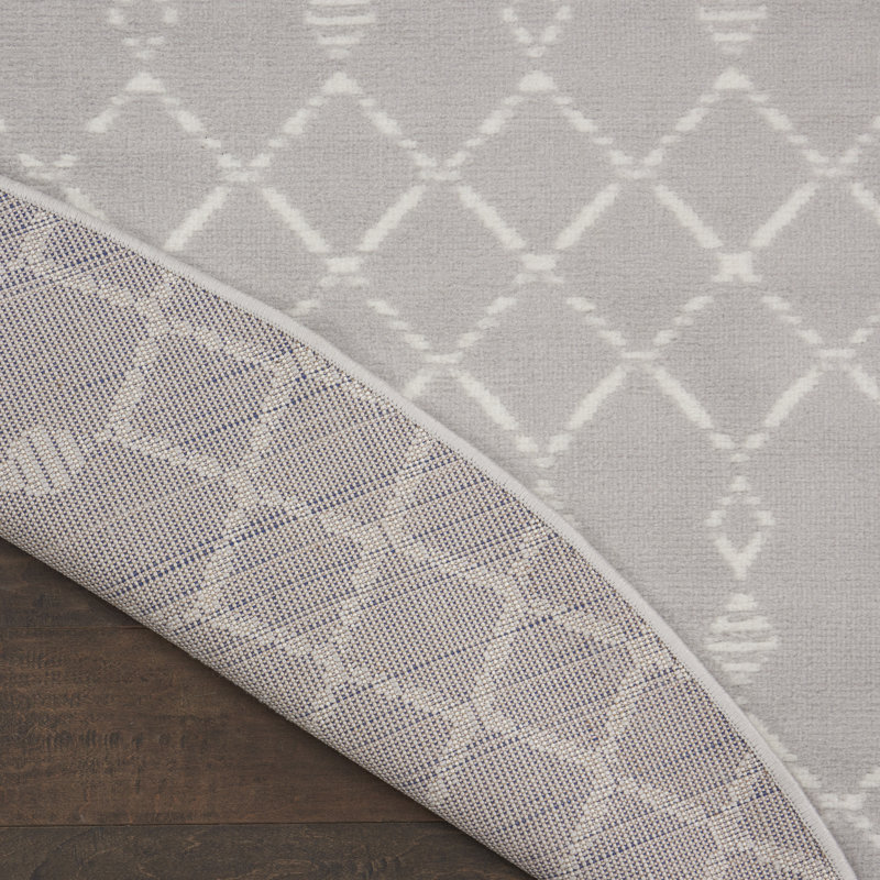 Tapis gris / ivoire Casimier, Rond 5 pi