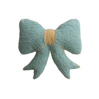 Woven Cotton Chenille Bow-Shaped Decorative Pillow