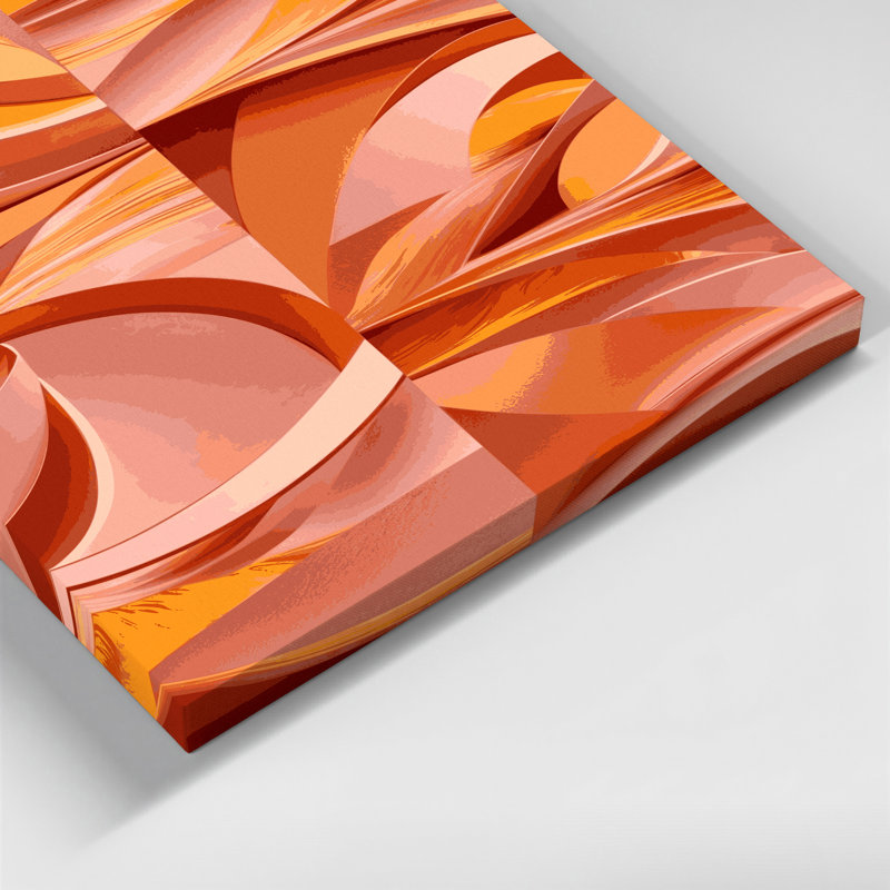 «Abstract Shapes 17», art mural sur toile rose, H 32 po x l 32 po