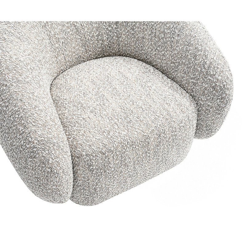Fauteuil d'appoint pivotant à 360 degrés avec dossier incurvé pour un confort et un style moderne, Mélange de bruns