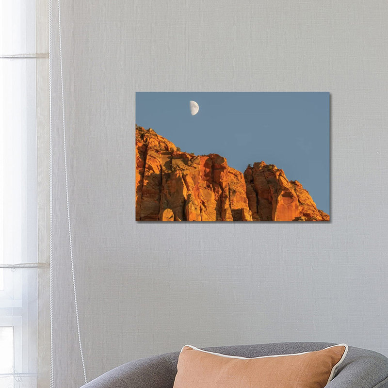Utah, Zion National Park, Moon Over The Watchman by Jamie & Judy Wild - Wrapped Canvas Gallery-Wrapped Canvas Giclée