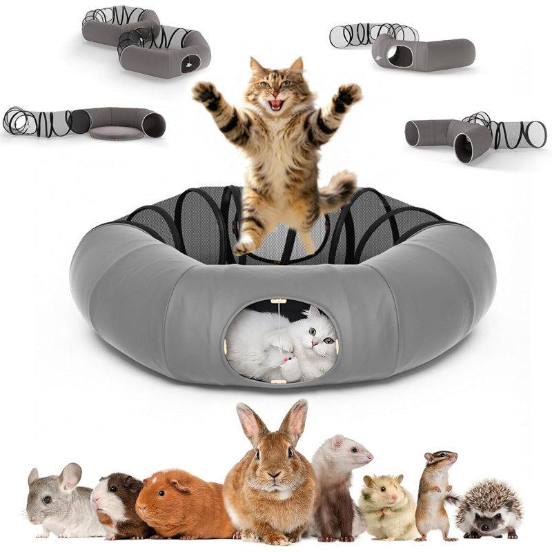 Tube de jeu pour chat 2-en-1, Grey